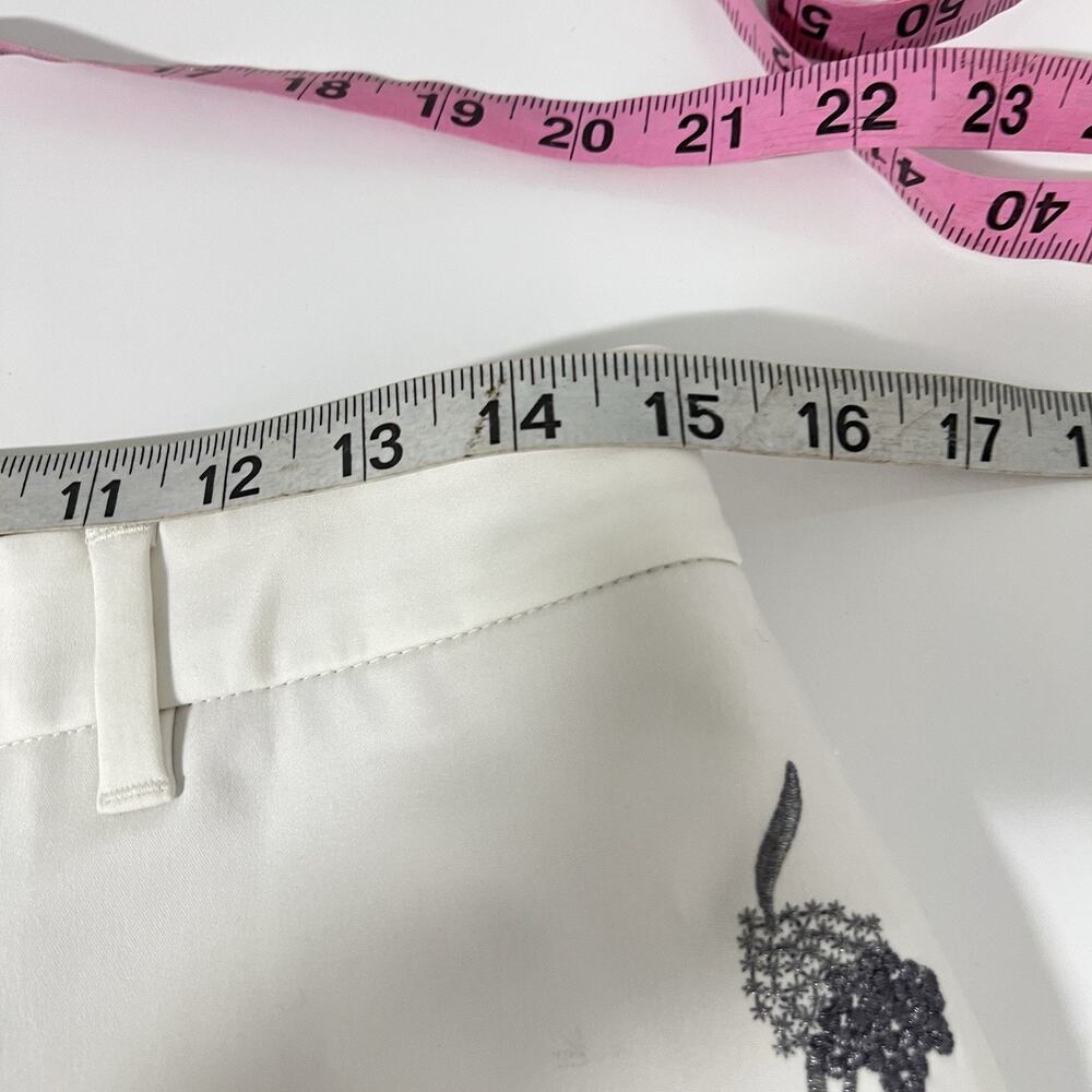 White House Black Market Black Women 6 Embroidered The 5" Short Floral Ivory - Picture 10 of 11